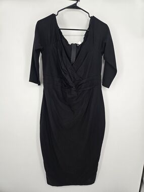 Unique Vintage Black Wiggle Dress 2X (18) 7953